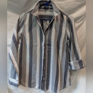 The Limited Blue and White Striped Blouse